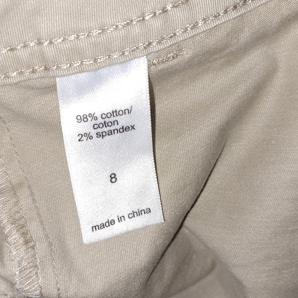 Maurices Slouchy Chino Womens Khaki Pants Size 8 Tapered Leg Rolled Hem B21#2 - Picture 6 of 7